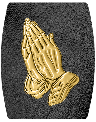 DNSHEND 516 GD SH BK Gold Praying Hands Shimmer Black
